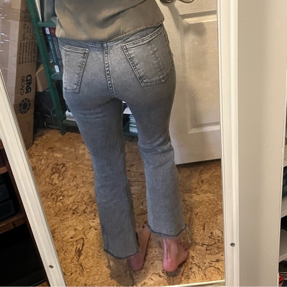 Rag and Bone Nina High Rise Frayed Hem Ankle Flare Jeans - Picture 4 of 5